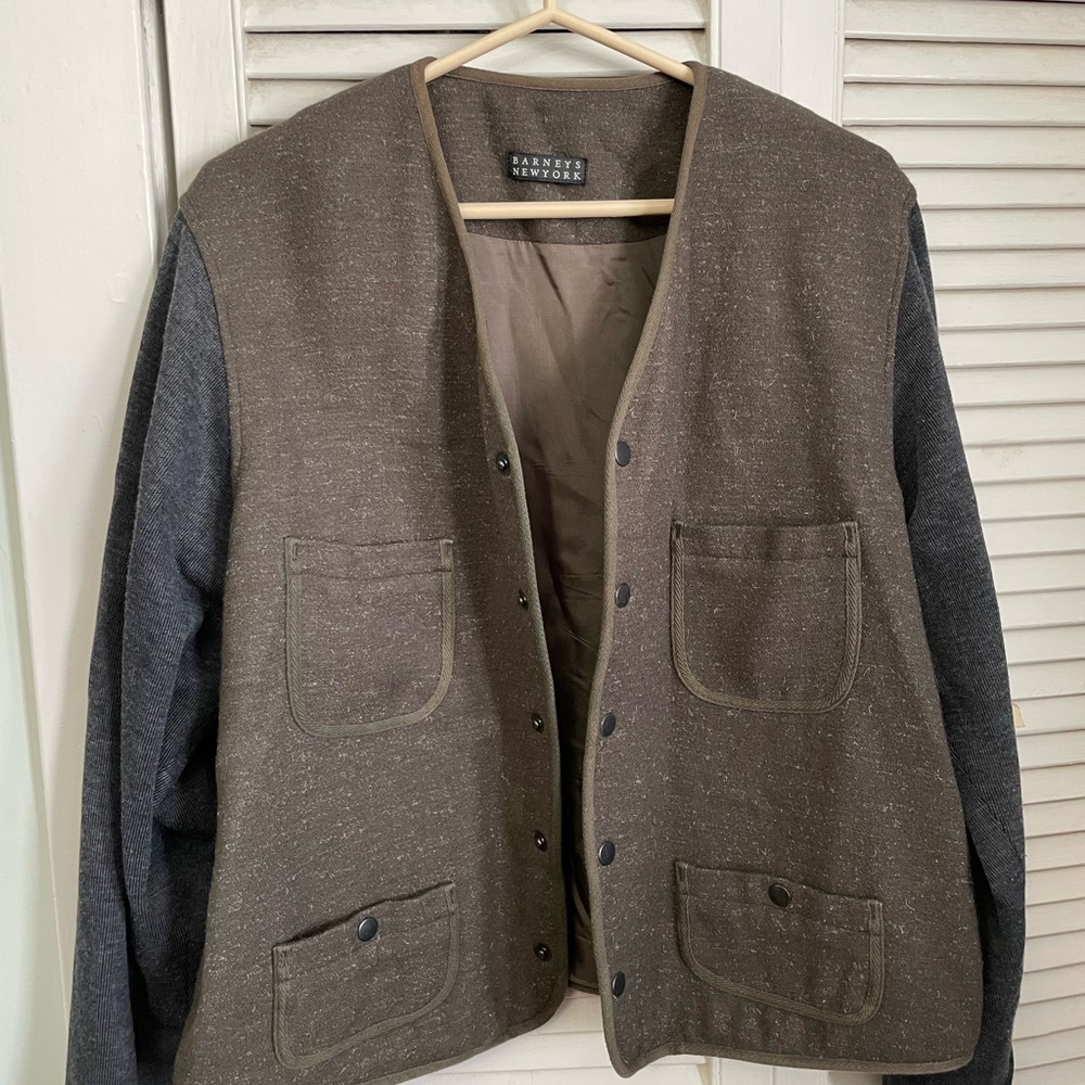 Barneys New York Brown Open Cardigan